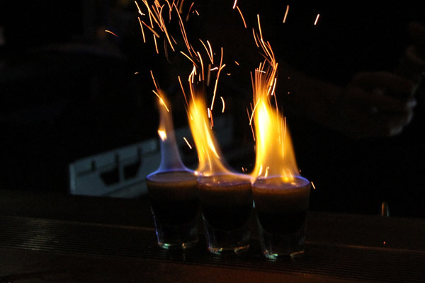 Shots once the alcohol fumes start to spread